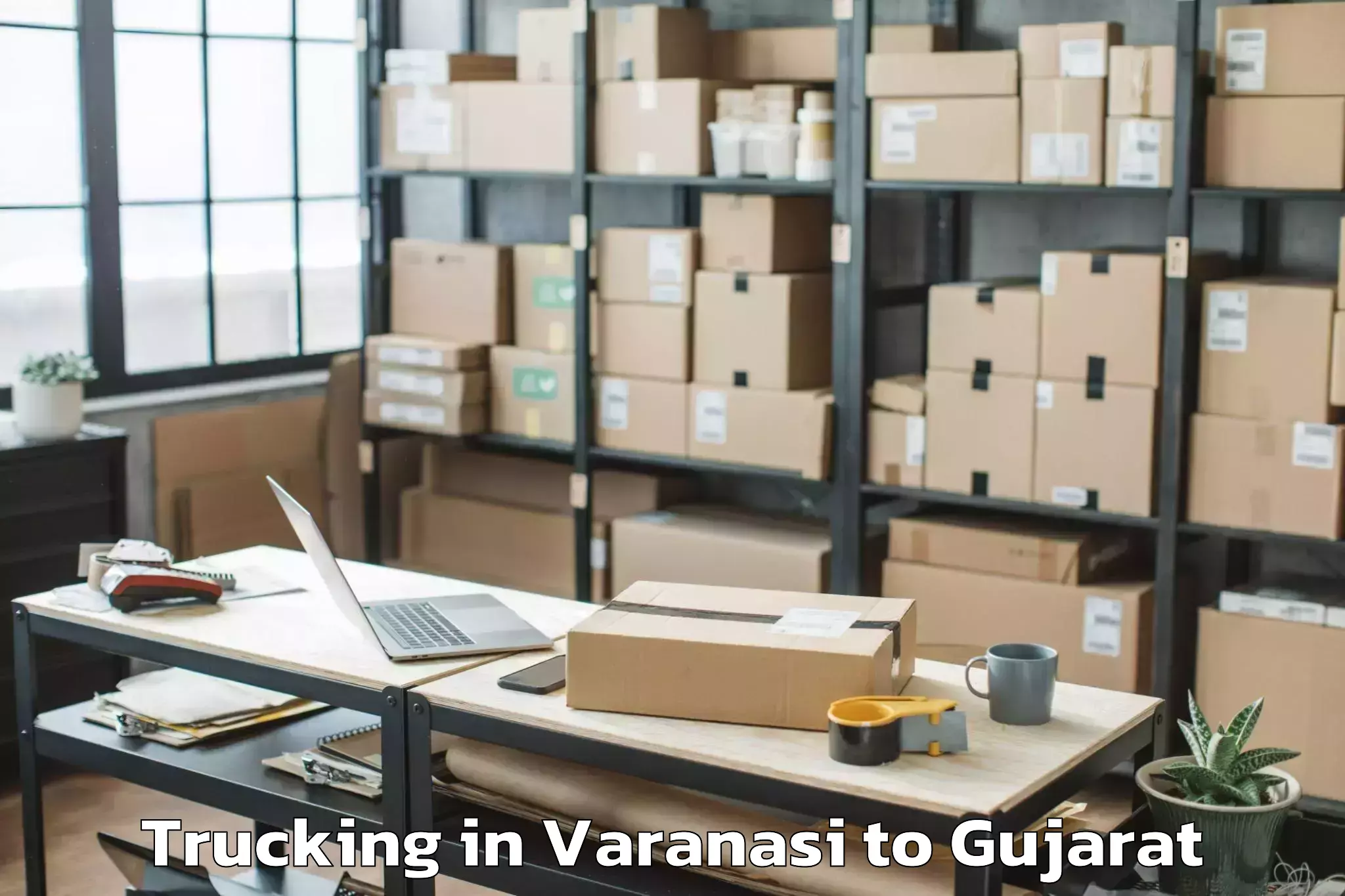 Professional Varanasi to Bhanvad Trucking